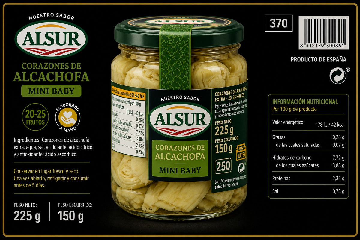 Alcachofas mini baby frasco Alsur