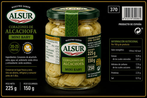 Alcachofas mini baby frasco Alsur
