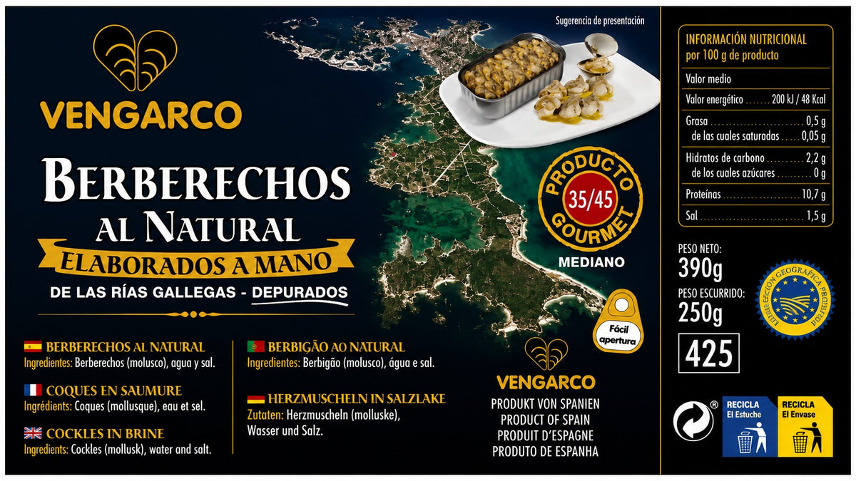 Berberechos Premium de las Rías Gallegas 35/45 Vengarco
