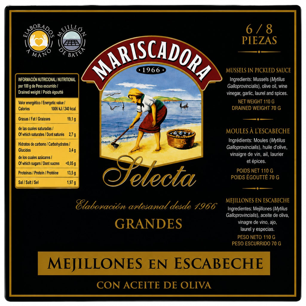 Mejillones en escabeche selecta 6/8 Mariscadora