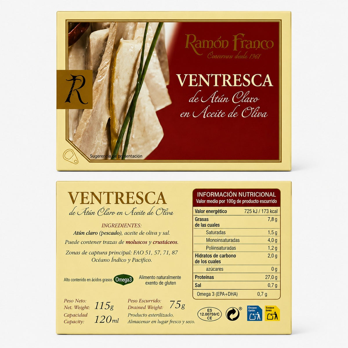 Ventresca de Atún Claro en aceite de oliva Ramón Franco